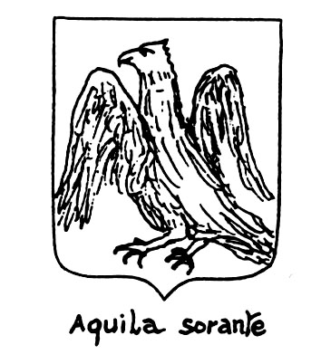Image of the heraldic term: Aquila sorante
